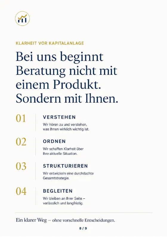 Report-Seite 8: Bei uns beginnt Beratung mit Ihnen